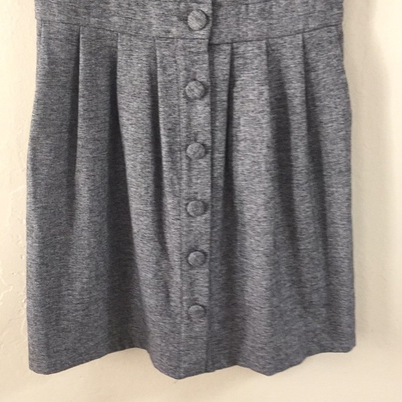 Zara Gray Front Button Down Sleeveless Mini Dress - Picture 4 of 12